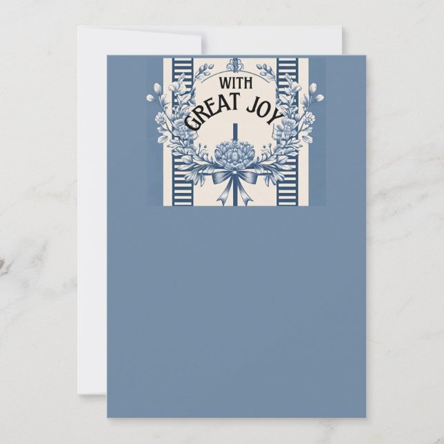 Chinoiserie Chic Wedding Invitation | Blue Floral (Front)