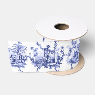 Chinoiserie China Blue Satin Ribbon