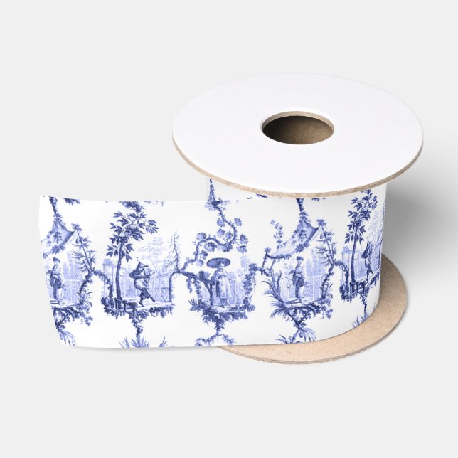 Chinoiserie China Blue Satin Ribbon (Spool)
