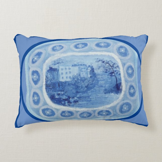 Chinoiserie Chinese Platter Ginger Jar Jars Throw Accent Pillow (Front)