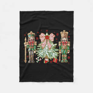 Chinoiserie Christmas Nutcracker Christmas Tree Co Fleece Blanket