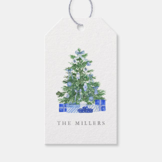 Chinoiserie Christmas Tree Gift Tag // Custom Name