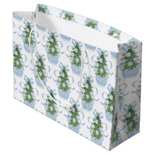 Chinoiserie Christmas Tree Large Gift Bag