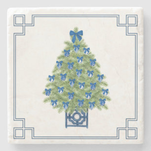 Chinoiserie Christmas Tree Stone Coaster