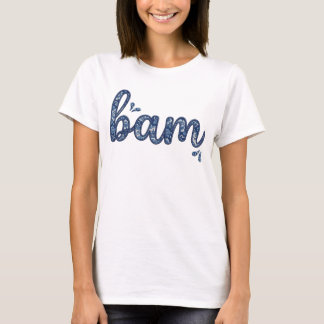 Chinoiserie Classic Bam Mahjong Tile Design Blue T-Shirt