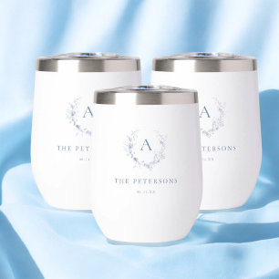 Chinoiserie Classique Monogramme Bleu Faveurs mari