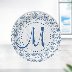 Chinoiserie Delft Blue Pattern•Custom Paper Plate