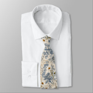 Chinoiserie Dragonflies and Daisies Tie