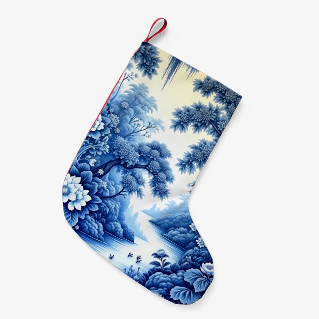 CHINOISERIE DREAM SMALL CHRISTMAS STOCKING (Front (Hanging))