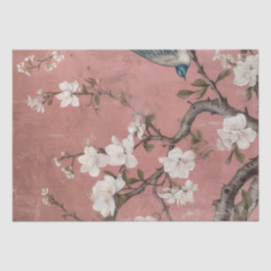 Chinoiserie Dusty Pink Cherry Blossom Background Tissue Paper