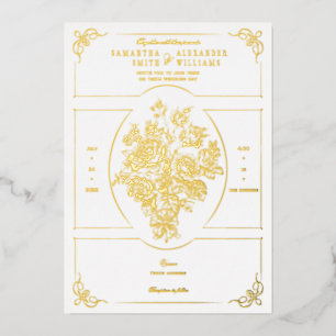 Chinoiserie Elegant Blue Bouquet Victorian Wedding