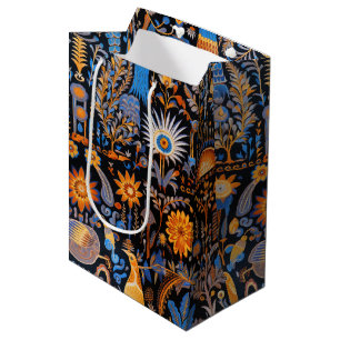Chinoiserie Exotic Birds Botanical Pattern (10) Medium Gift Bag