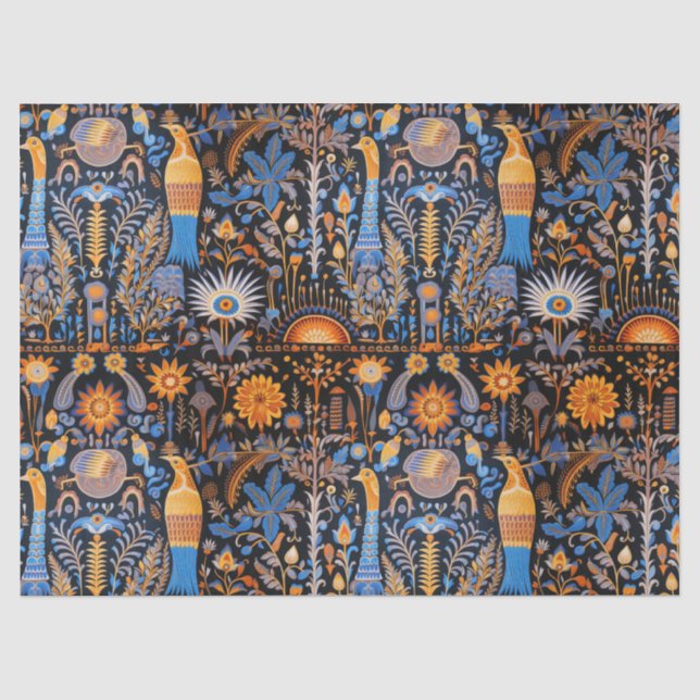 Chinoiserie Exotic Birds Botanical Pattern (10) Tissue Paper (Front)