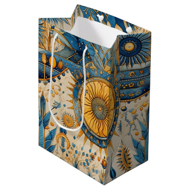 Chinoiserie Exotic Birds Botanical Pattern (1) Medium Gift Bag (Front Angled)