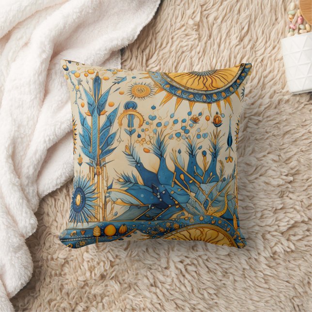 Chinoiserie Exotic Birds Botanical Pattern (1) Throw Pillow (Blanket)