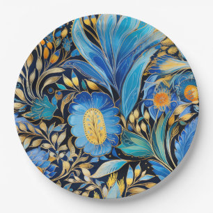 Chinoiserie Exotic Birds Botanical Pattern (3) Paper Plate