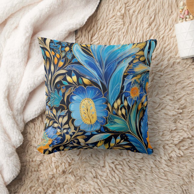 Chinoiserie Exotic Birds Botanical Pattern (3) Throw Pillow (Blanket)