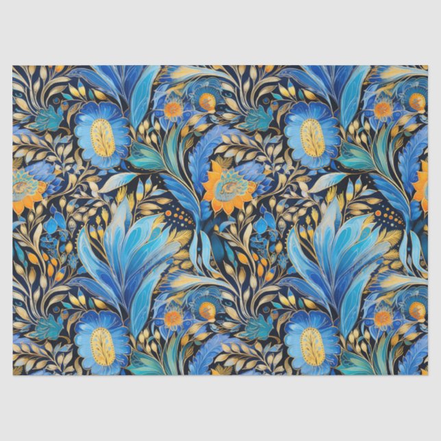 Chinoiserie Exotic Birds Botanical Pattern (3) Tissue Paper (Front)