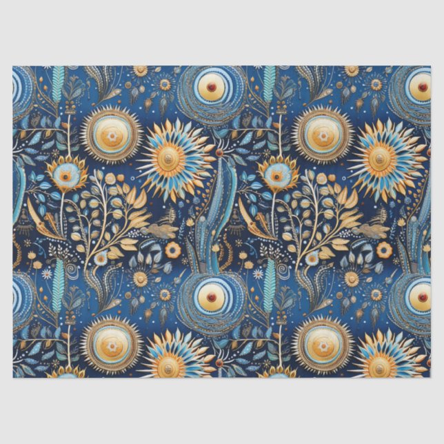 Chinoiserie Exotic Birds Botanical Pattern (4) Tissue Paper (Front)