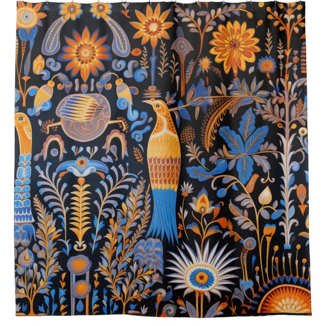 Chinoiserie Exotic Birds Botanical Pattern (6) (Front)