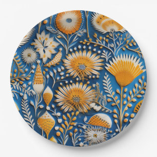 Chinoiserie Exotic Birds Botanical Pattern (7) Paper Plate