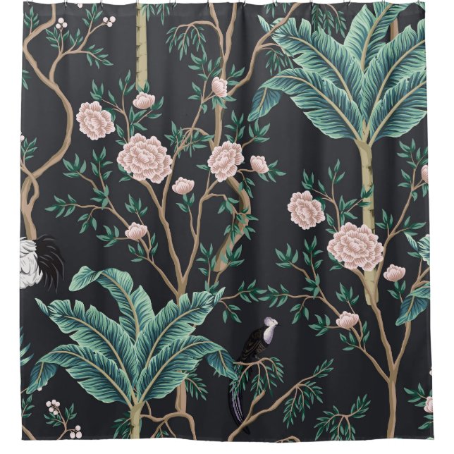 Chinoiserie Exotic Birds: Vintage Banana Tree Wall (Front)