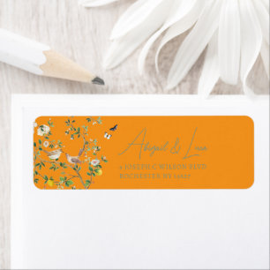 Chinoiserie Floral Bird Wedding Invitation Address