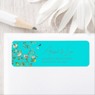 Chinoiserie Floral Bird Wedding Invitation Address