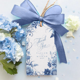 Chinoiserie Floral Border Wedding Thank You ID1094 Gift Tags