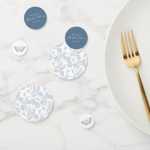 Chinoiserie Floral French Blue Bridal Shower Confetti