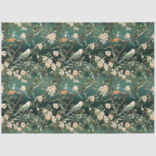 Chinoiserie Floral Pattern Tissue Paper (Front)