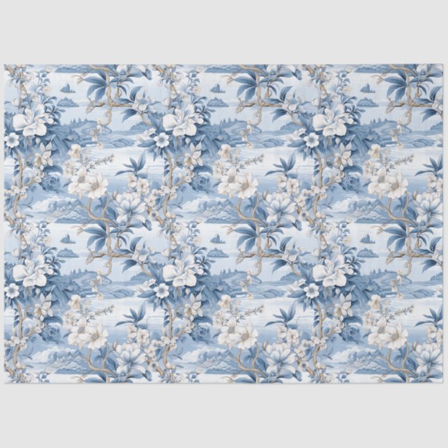 Chinoiserie Floral Pattern Tissue Paper (Front)