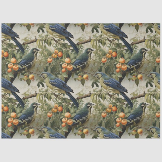 Chinoiserie Floral Pattern Tissue Paper (Front)