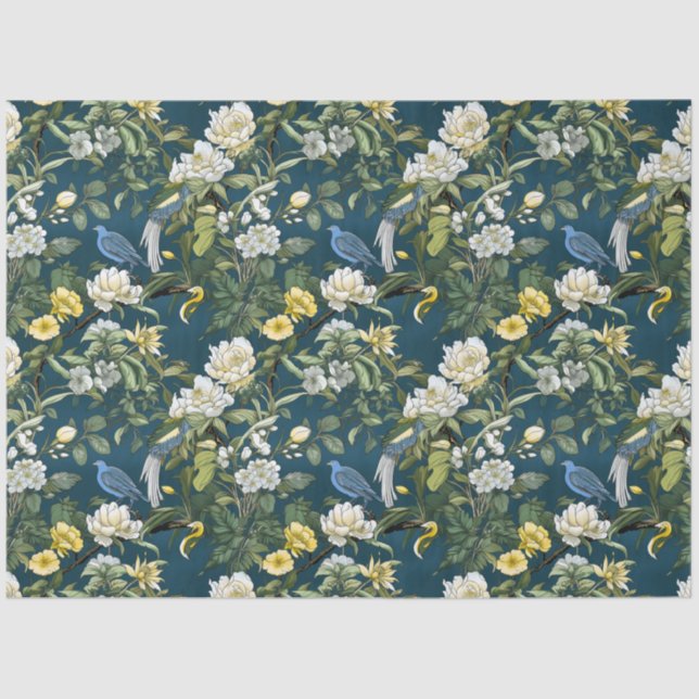 Chinoiserie Floral Pattern Tissue Paper (Front)