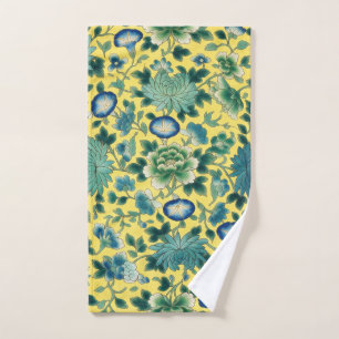 Chinoiserie Floral Yellow Chintz Hand Towel
