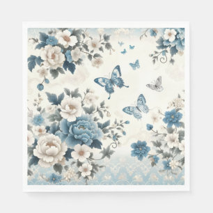 Chinoiserie Flowers and Butterflies Napkin