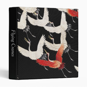Chinoiserie Flying Crane Zen Minimalist Kimono Art Binder