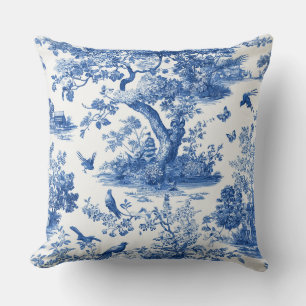 Chinoiserie Forest Bird Throw Pillow