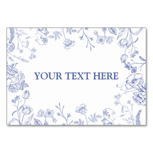 Chinoiserie French Blue Victorian Food Place Card