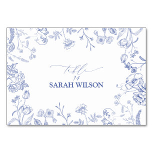 Chinoiserie French Blue Victorian Place Card