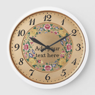 Chinoiserie Gilt Export Style Personalize Large Clock
