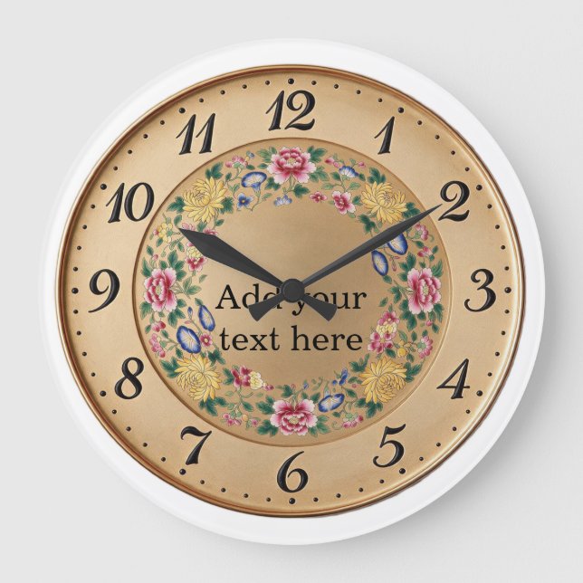 Chinoiserie Gilt Export Style Personalize Large Clock (Front)