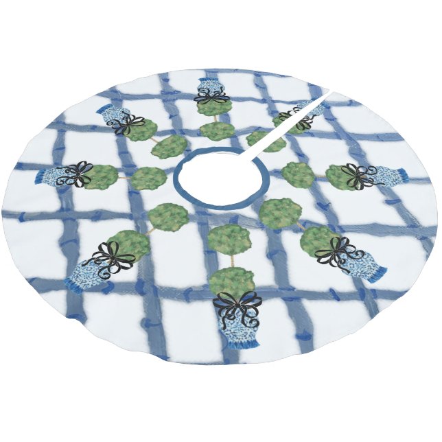 Chinoiserie Ginger Jar  Cloth Napkin Brushed Polyester Tree Skirt (Angled)