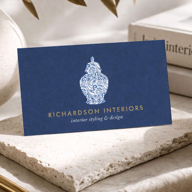 Chinoiserie Ginger Jar Interior Designer Business Card (Creator Uploaded)
