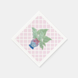 Chinoiserie Ginger Jar Jars Leaves Beverage Napkin