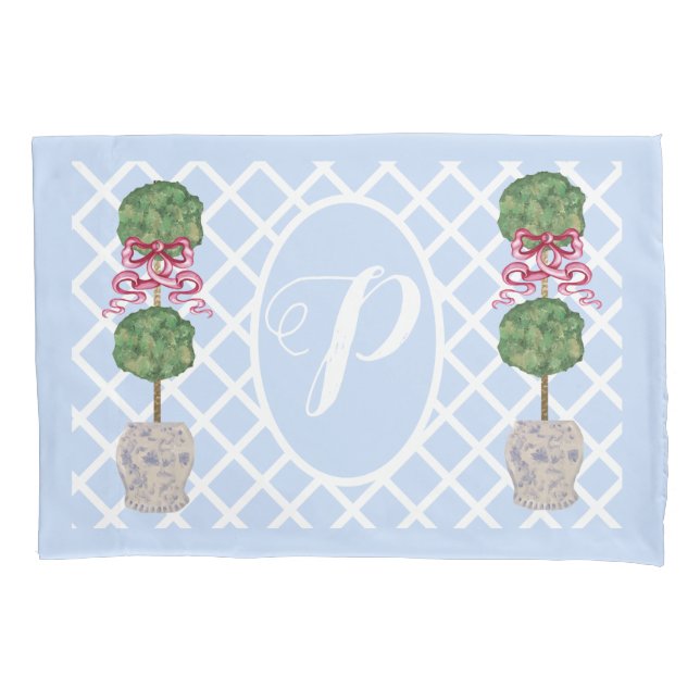 Chinoiserie Ginger Jar Jars Topiary Basket Pillow  Pillowcase (Front)