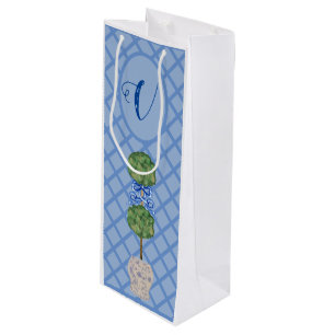 Chinoiserie Ginger Jar Jars Topiary Basket  Wine Gift Bag