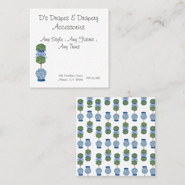 Chinoiserie Ginger Jar Jars Topiary Business Card (Front/Back)
