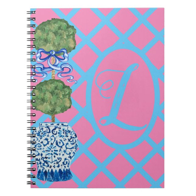 Chinoiserie ginger jar Jars Topiary spiral  Notebo Notebook (Front)