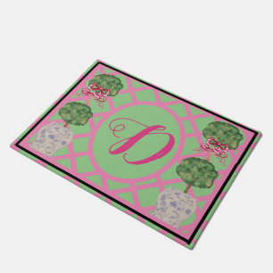 Chinoiserie Ginger Jar Jars Topiary Welcome Doormat